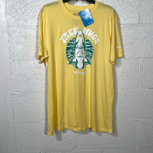 Columbia Men's Free Hugs Shark Graphic T-Shirt - Sunlit  large - Picture 2 of 6